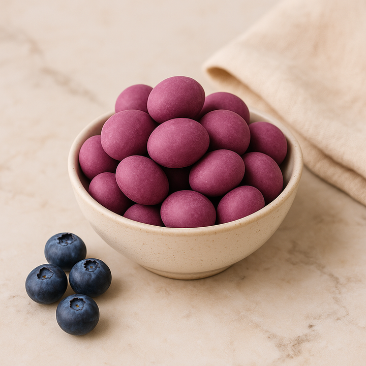 Amandes au chocolat et aux myrtilles
