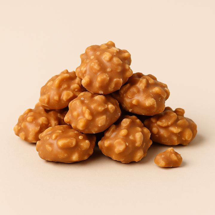 Chocolat, cacahuètes, caramel au sel de mer
