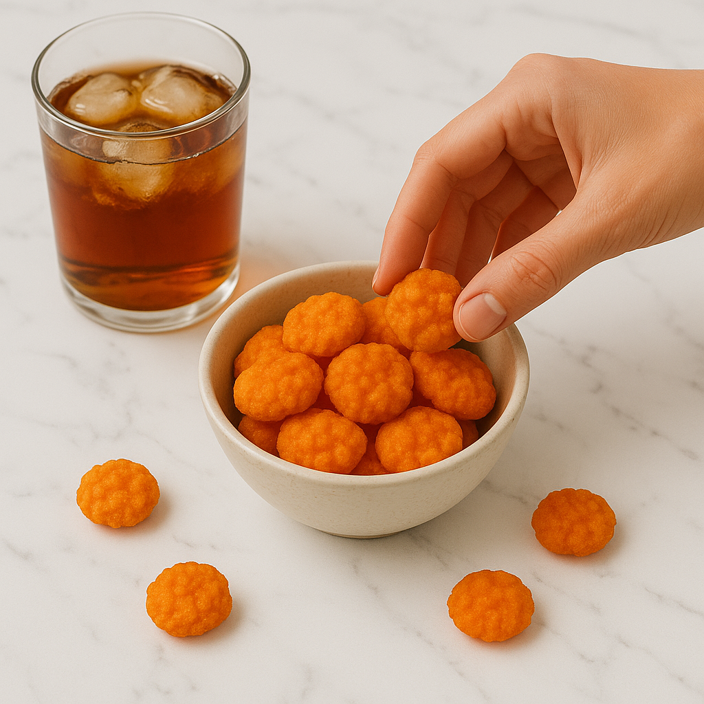 Craquelins de riz frits chauds