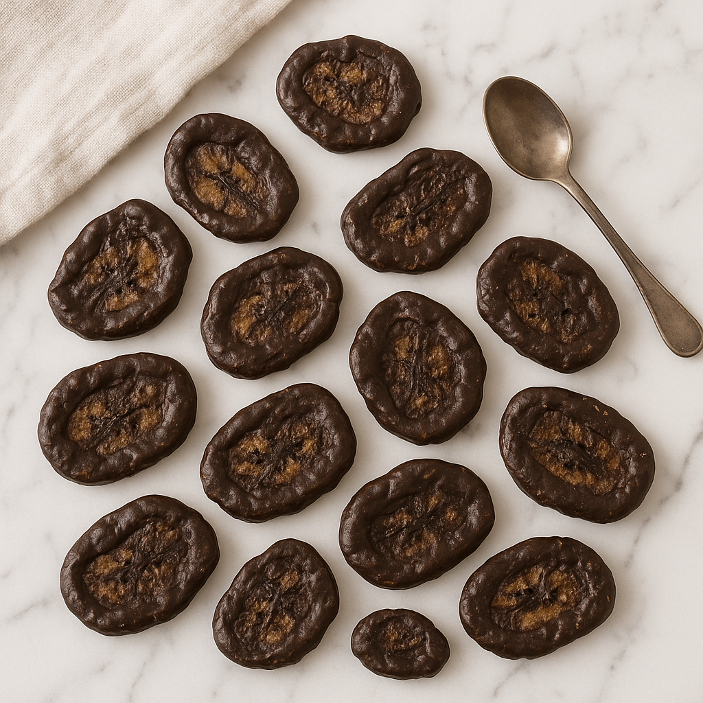 Chips de banane au chocolat noir