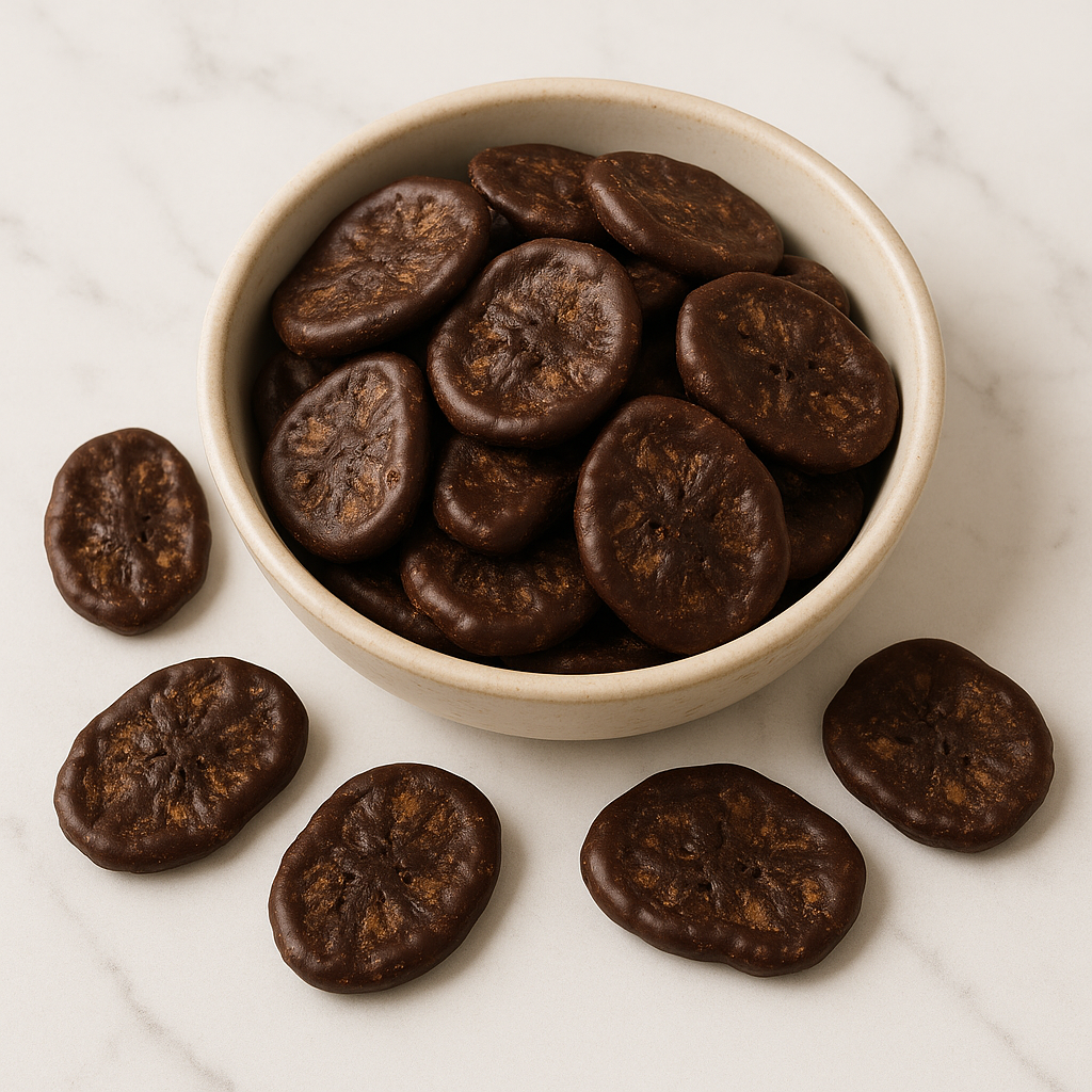 Chips de banane au chocolat noir